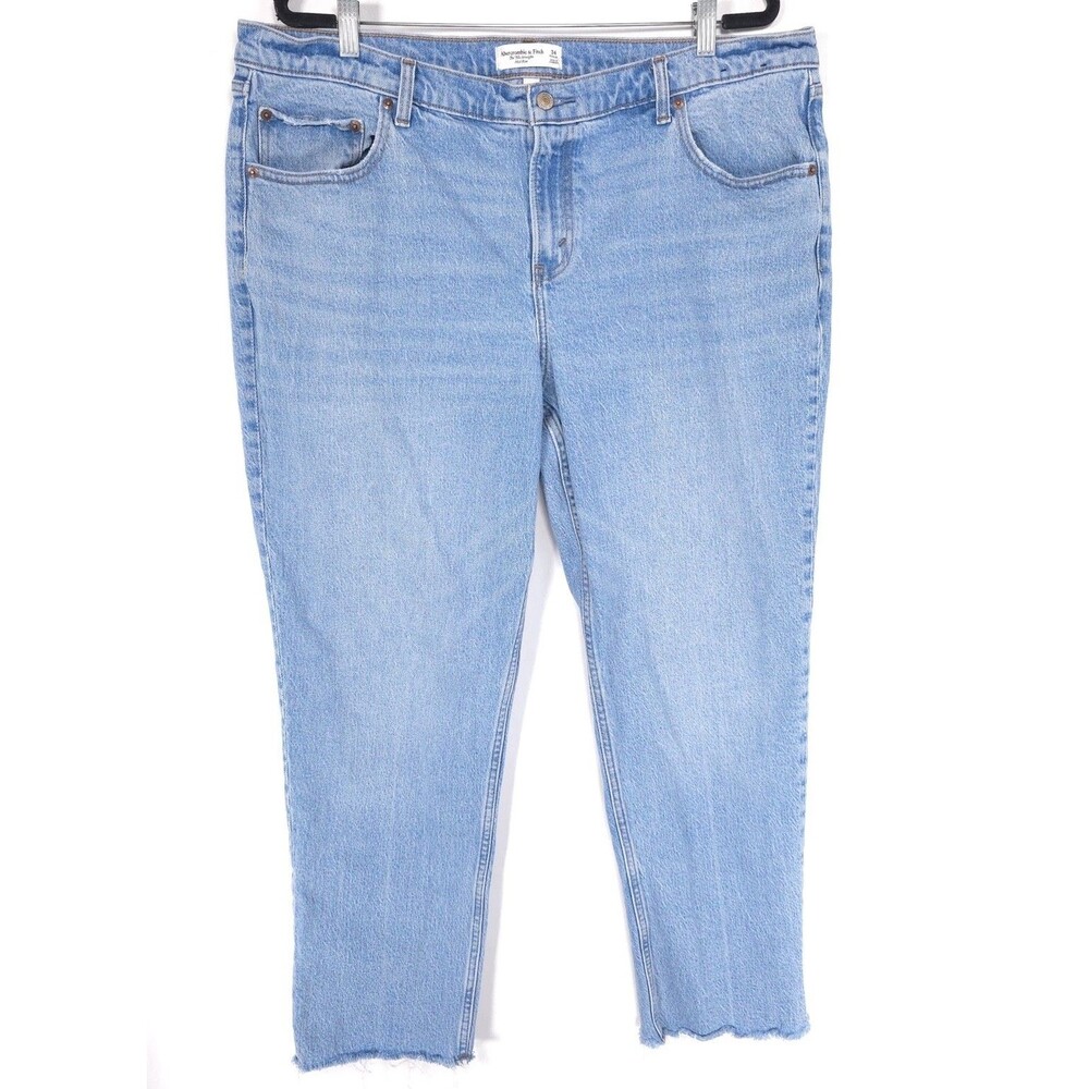ABERCROMBIE & FITCH Women’s Jeans Curve Love 34 The 90s Straight Mid Rise